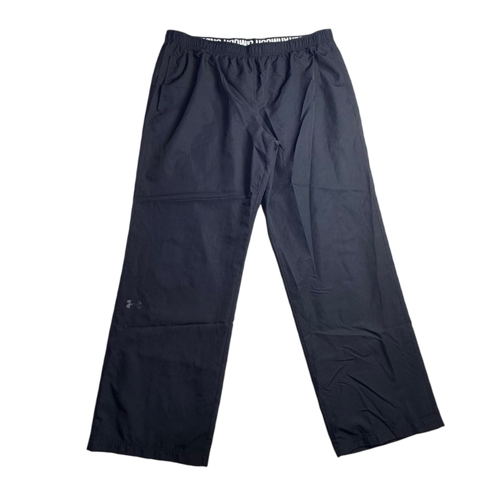 Under Armour Mens Black Mesh Lined Athletic Training Pants Straight Leg-2432